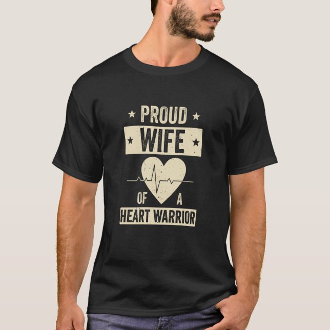 Offenes Herz Operation CHD Transplantation Ehefrau T-Shirt (Vorderseite)