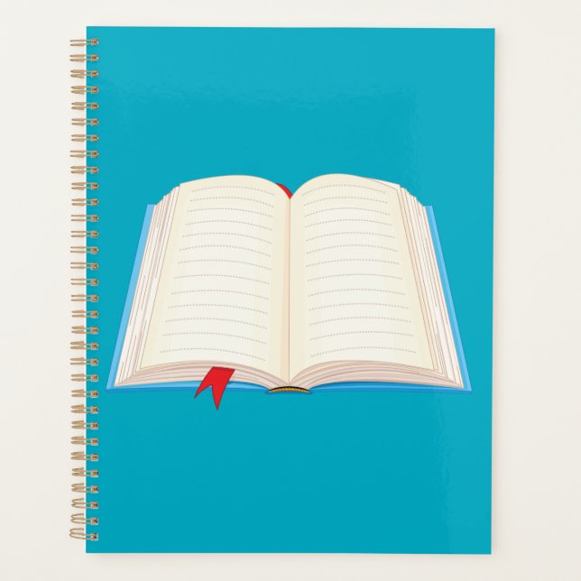 Offenes Linienbuch mit rotem Lesezeichen Planer (Vorderseite)