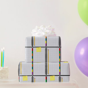 Offenes Notebook und Bleistift Geschenkpapier