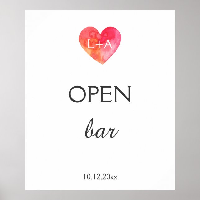 Offenes oder benutzerdefiniertes Hochzeitszeichen, Poster (Vorne)