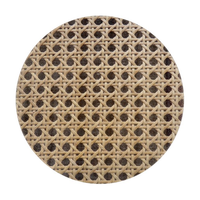 Offenes Webgeflecht aus Rattan-Glas-Hackbrett Schneidebrett (Vorderseite)