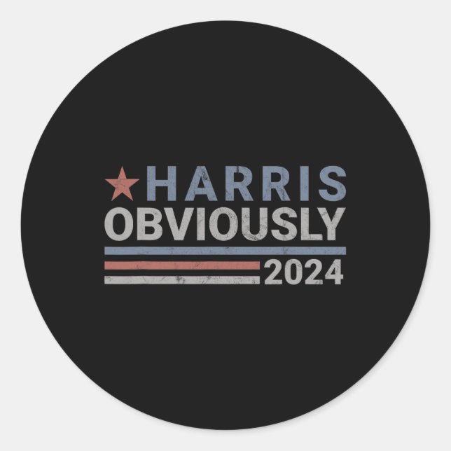 Offensichtlich - Kamala 2024 Runder Aufkleber (Vorderseite)
