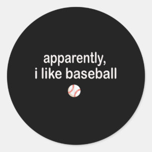 Offensichtlich mag ich Baseball Runder Aufkleber