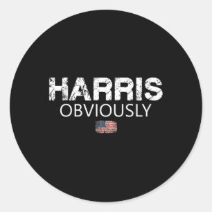 Offensichtlich US-Flagge Kamala Harris für Präside Runder Aufkleber