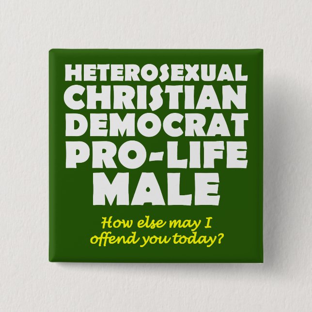 Offensive Demokraten Male Christlich Button Button (Vorderseite)