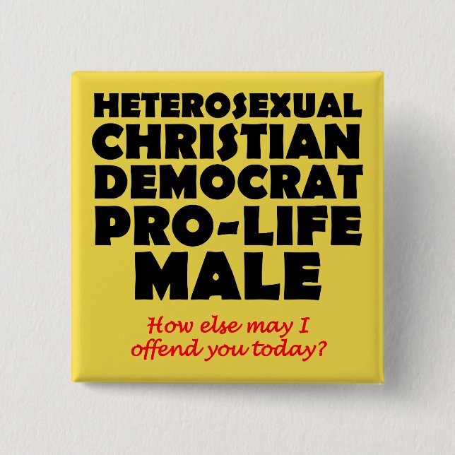 Offensive Demokraten Male Christlich Button Button (Vorderseite)
