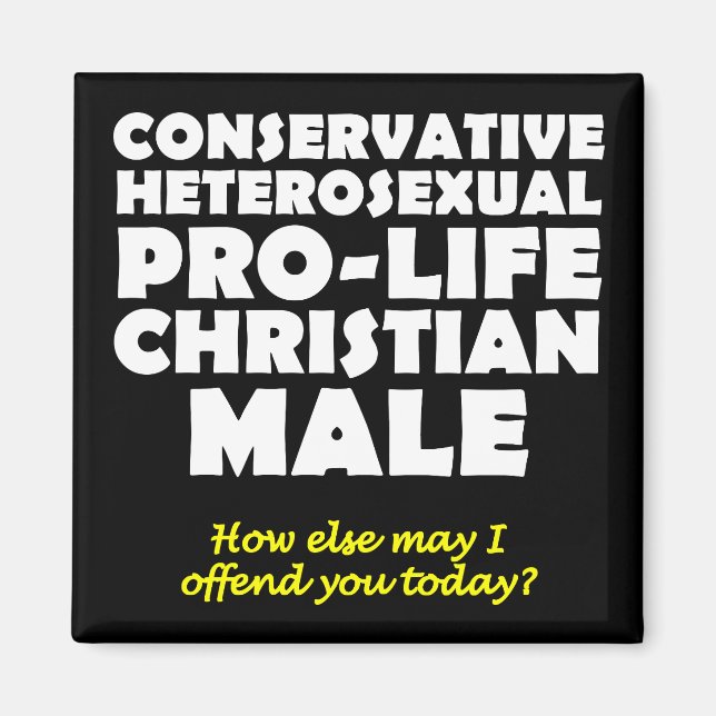 Offensive Prolife Male Christlicher Kühlschrankmag Magnet (Vorne)