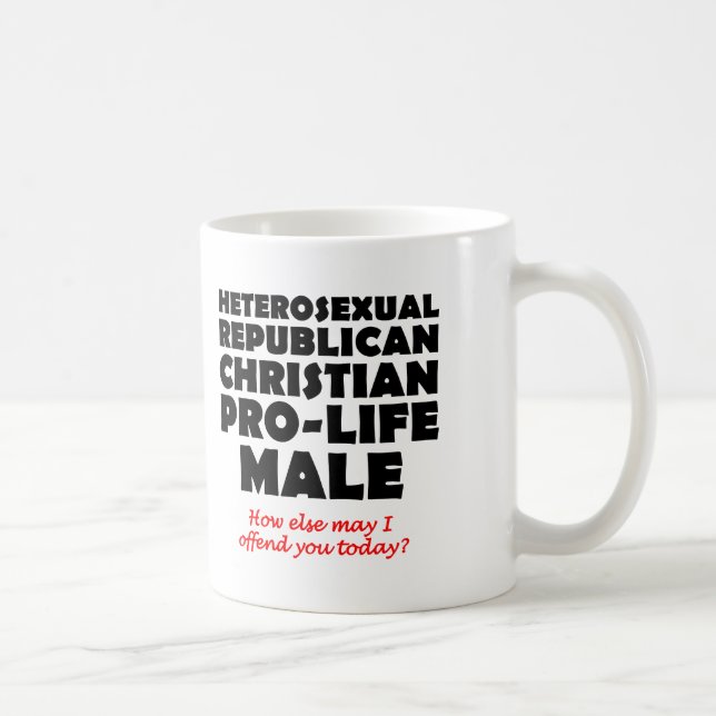 Offensive republikanische männliche Christliche Ta Kaffeetasse (Rechts)