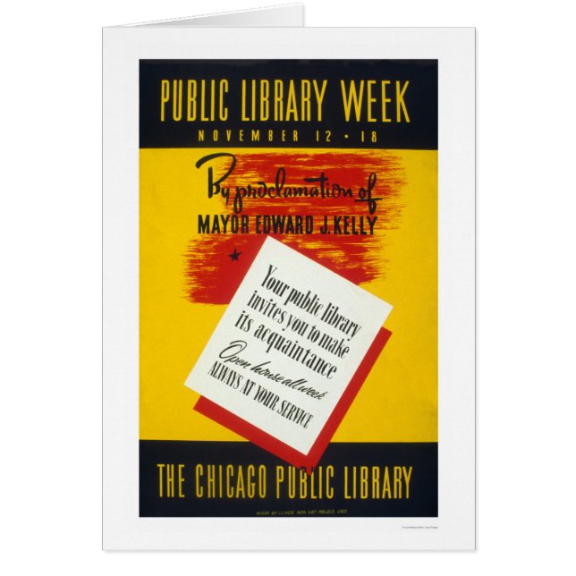 Öffentliche Bibliothek Chicago WPA 1940 (Vorne)