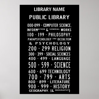 Öffentliche Bibliothek Dewey-Dezimal-Busroll Poster