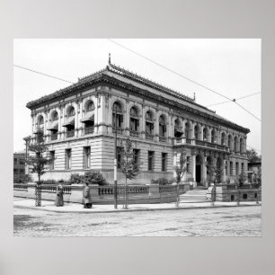 Öffentliche Bibliothek Providence, 1906. Vintage-F Poster