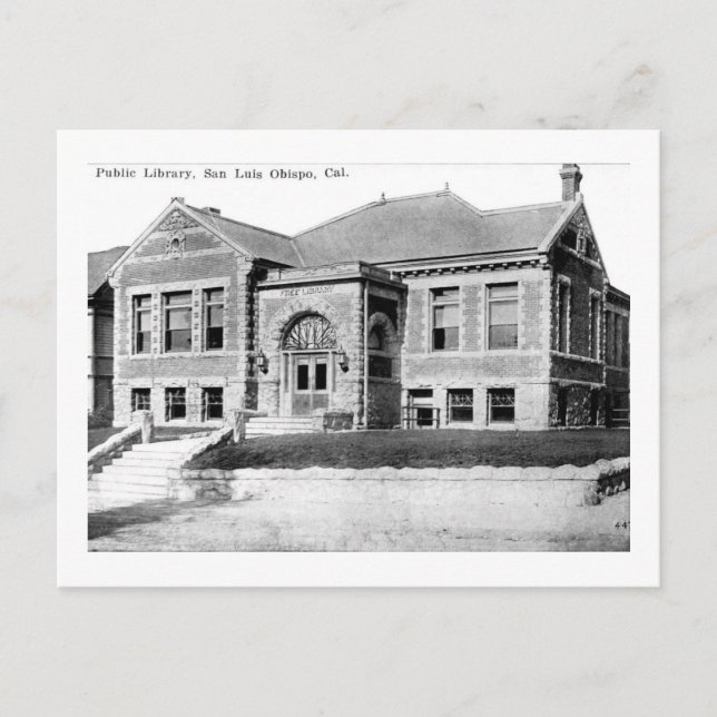 Öffentliche Bibliothek, San Luis Obispo, Kaliforni Postkarte (Vorderseite)