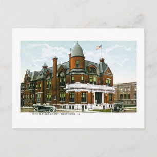 Öffentliche Bibliothek Withers, Bloomington, Illin Postkarte