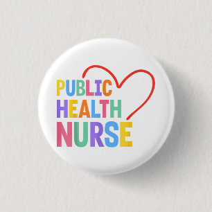 Öffentliche Gesundheitskrankenschwester Herz Button