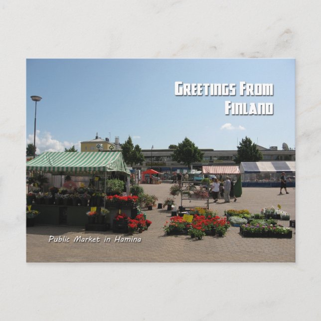 Öffentlicher Markt in Hamina, Finnland Postkarte (Vorderseite)