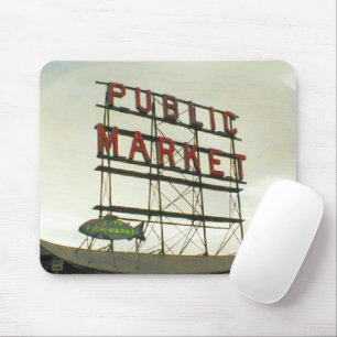 Öffentlicher Markt in Seattle, WA Fish Bowl-Ansich Mousepad