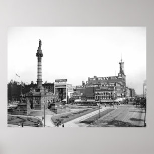 Öffentlicher Platz, Cleveland, 1900 Poster