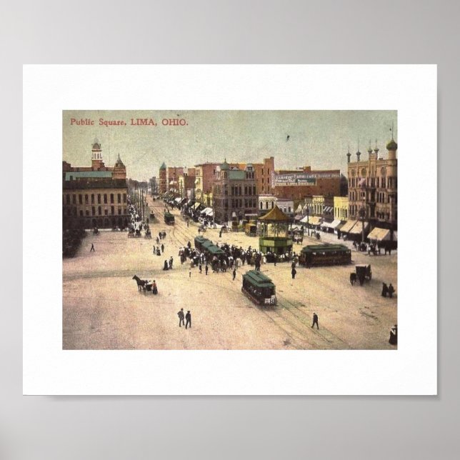 Öffentlicher Platz, Lima, Ohio Vintag Poster (Vorne)