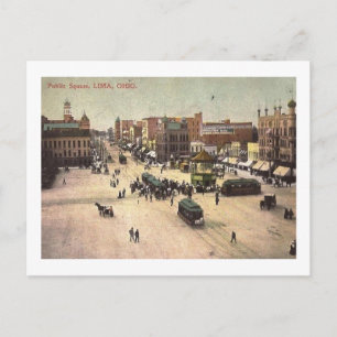 Öffentlicher Platz, Lima, Ohio Vintag Postkarte