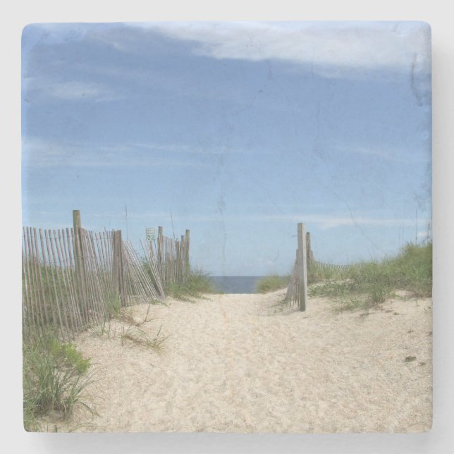 Öffentlicher Zugang 32, Wrightsville Strand Steinuntersetzer (Vorderseite)