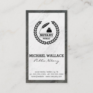 Öffentliches Notar-Siegel Marble Business Card Visitenkarte