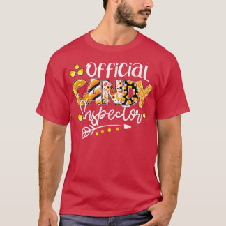 Offical Candy Inspector Candy Corn Kids Halloween  T-Shirt