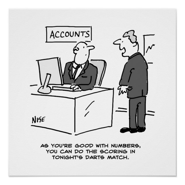 Office Accountant Gefragt, um bei einem Darts Matc Poster (Vorderseite)