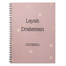 Office and School Pink Journal mit Gold Stars