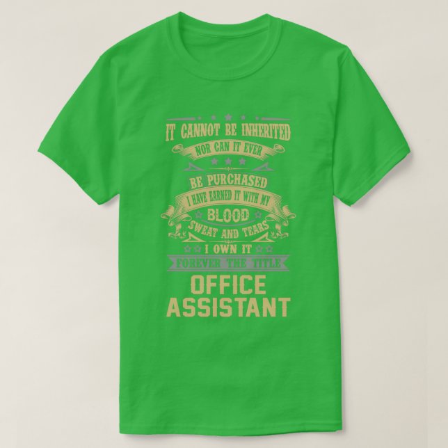Office-Assistent für immer das Element Titel T-Shirt (Design vorne)