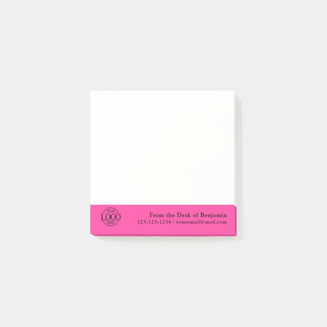 Office benutzerdefiniertes modernes einfaches Logo Post-it Klebezettel (Vorderseite)