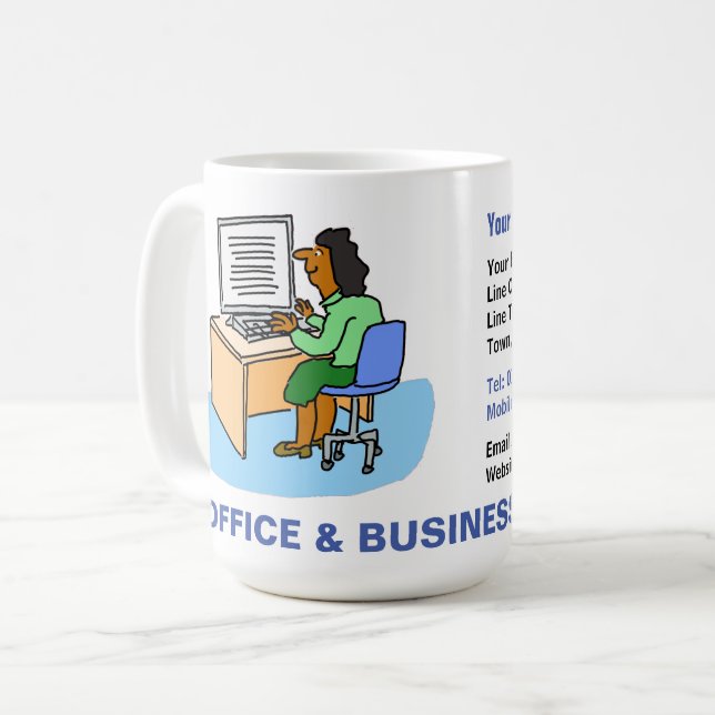 Office & Business Services mit asiatischen Frauen. Kaffeetasse (Vorderseite Links)