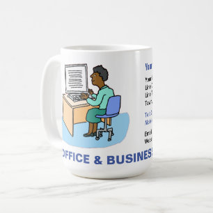 Office & Business Services mit Black Female. Kaffeetasse