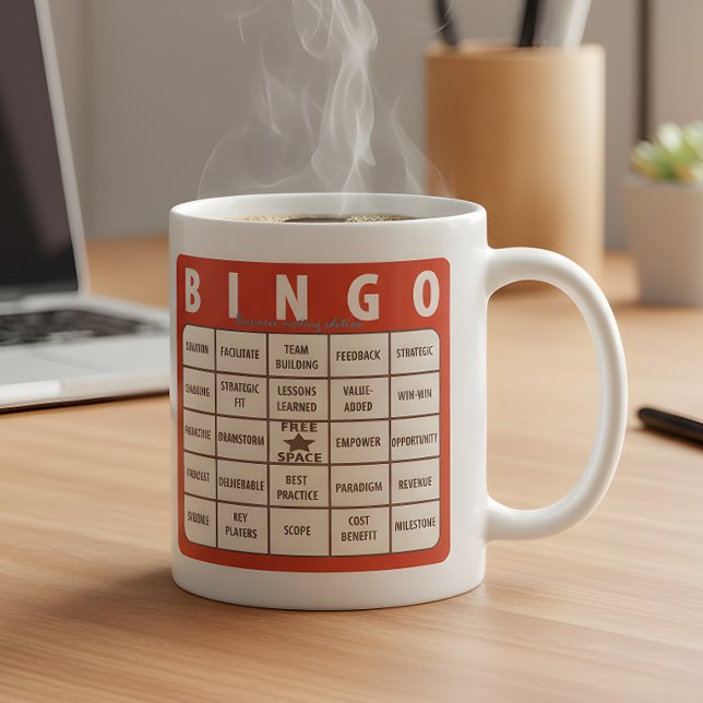 Office Buzzwords Bingo Novelty Kaffeetasse (Von Creator hochgeladen)