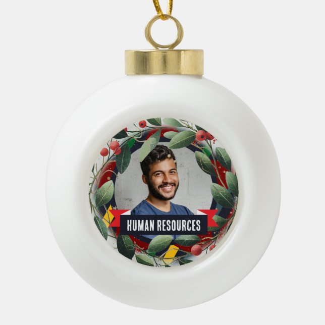 Office Christmas Tree - Humanressourcen Keramik Kugel-Ornament (Vorderseite)