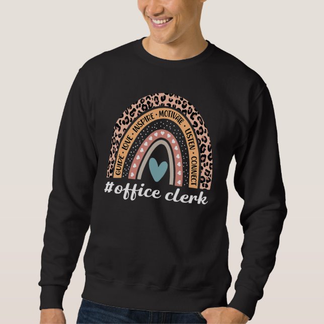 Office Clerk 100th Day Of School Teacher Rainbow Sweatshirt (Vorderseite)