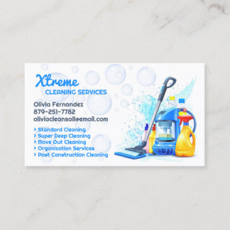 Office Commercial Cleaning Business Card Template Visitenkarte