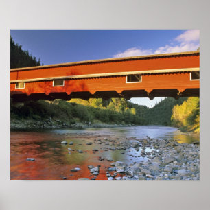 Office Covered Bridge mit der längsten in Oregon b Poster