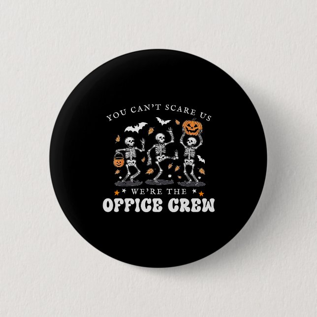 Office Crew Skeleton Dancing Halloween School Secr Button (Vorderseite)