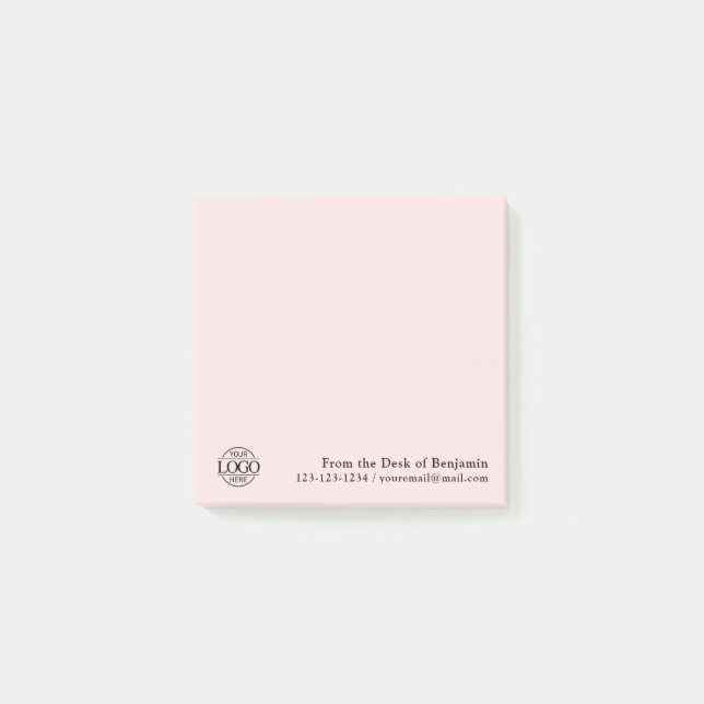 Office Custom Modern Simple Logo From the Desk of Post-it Klebezettel (Vorderseite)