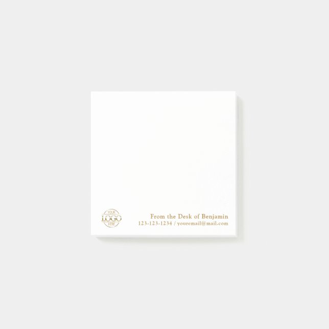 Office Custom Modern Simple Logo From the Desk of Post-it Klebezettel (Vorderseite)