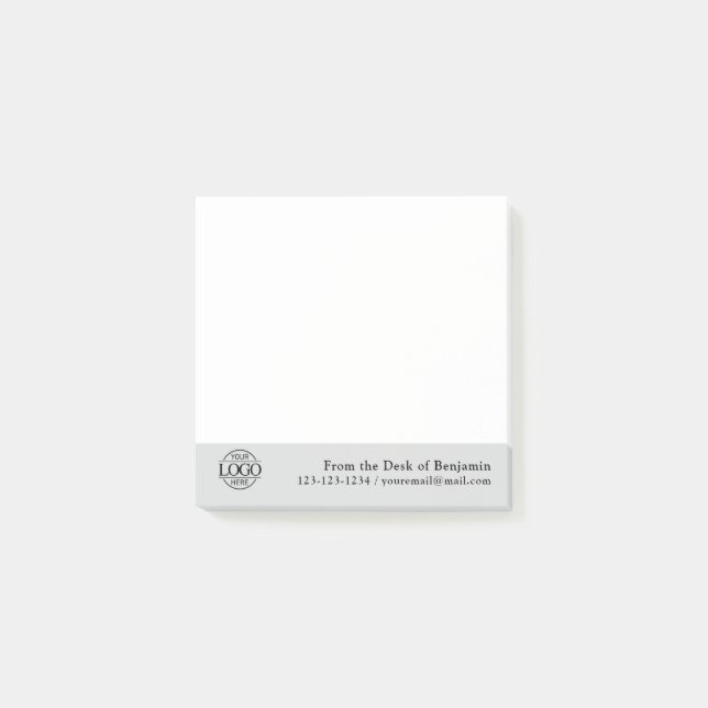 Office Custom Modern Simple Logo From the Desk of Post-it Klebezettel (Vorderseite)