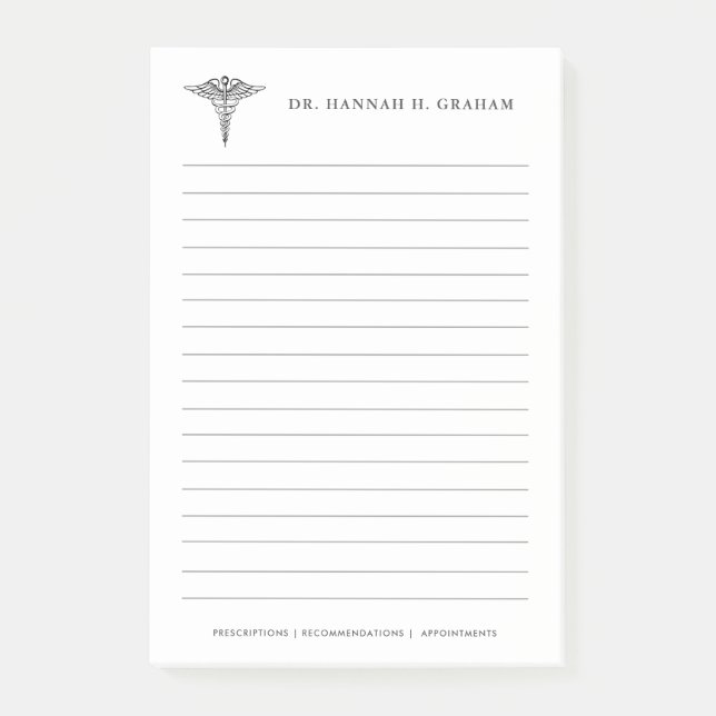 Office Customizable Lined Doktors Post-it Klebezettel (Vorderseite)
