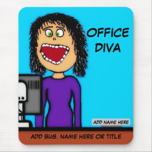 Office Diva Cartoon Mousepad