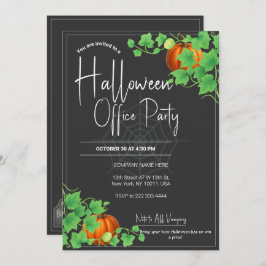 Office Halloween Einladungen Black Card