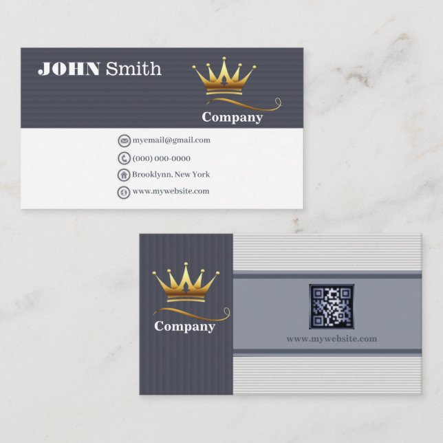 Office Modern Business Trendy Logo Grau Weiß Visitenkarte (Vorne/Hinten)