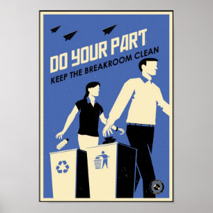 Office Propaganda: Frühstücksraum (blau) Poster