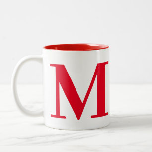 Office Red Initials Employee Gift Coffee Mug Zweifarbige Tasse