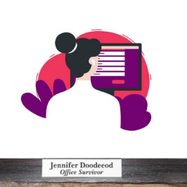 Office Survivor White Schreibtischnamensplakette