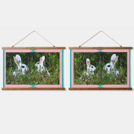 Office Trendy - Wohngestaltung Kaninchen Wandteppich Mit Holzrahmen