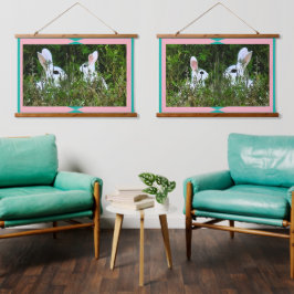 Office Trendy - Wohngestaltung Kaninchen Wandteppich Mit Holzrahmen